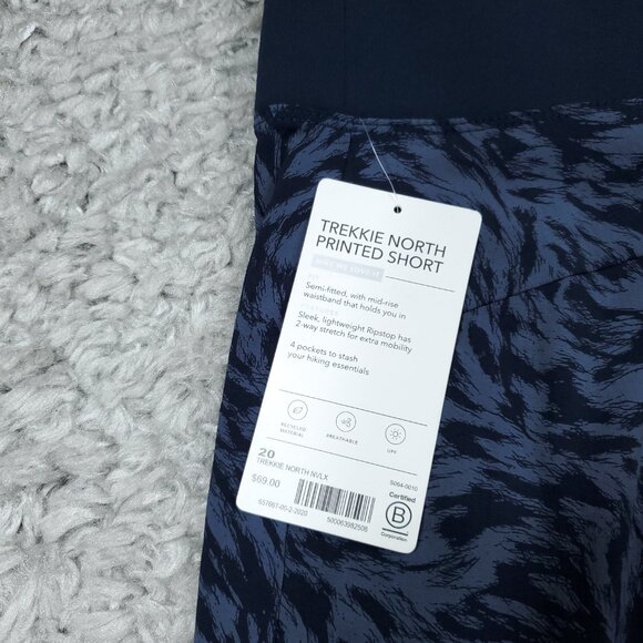 Athleta Trekkie North Printed Shorts Navy Blue Plus Size 20 Athletic Stretch - Picture 7 of 7